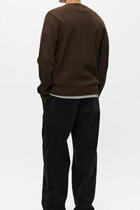 Pull pour homme respirant, confortable, coupe décontractée, coupe moderne, mélange de coton, poignets élastiques, tricot tendance. - Product Image 6