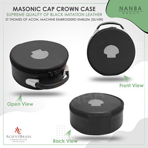 <b>Masonic</b> Crown Best Quality Cap <b>Case</b> ST Thomas Of Acon Embroidered Emblem (Silver) - Product Image 2