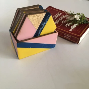 Custom FAIZA CRAFT Rectangle Resin <b>Coaster</b> Modern Design Eco-Friendly 4X4 Inches Uttar Pradesh for Hotel Home Restaurant Use - Product Image 4