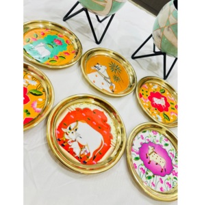 ของขวัญพิมพ์ลายวัวแบบดิจิทัลสวยงาม ขนาด 6 นิ้ว ผลิตจากเงินเยอรมัน เป็นมิตรกับสิ่งแวดล้อม แบรนด์แกเนช สำหรับตกแต่งและใช้ในพิธีกรรม - Product Image 4