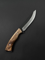 Couteau de chasse, de survie et de camping Jexa, lame fixe en acier inoxydable, légèrement dentelée, léger, multifonction, manche en bois