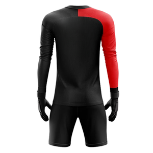 Ensemble de gardien de but asymétrique à col ras du cou, maillot à manches longues et short pour homme, en polyester respirant, écologique et à séchage rapide pour le football - Product Image 2