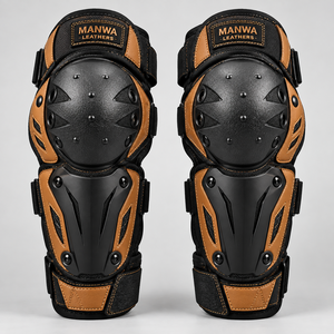 Genouillères réglables Manwa Leathers avec protection rigide, respirantes et offrant un soutien optimal. - Product Image 5