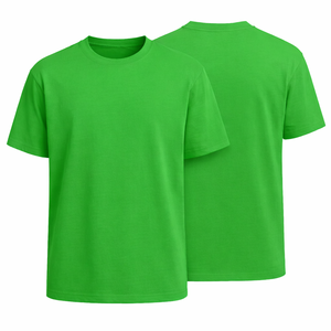 Camiseta de hombre de alta calidad, tela suave, personalizada, color verde claro, lisa, teñida, corte ajustado, algodón, transpirable, ropa de moda casual. - Product Image 1