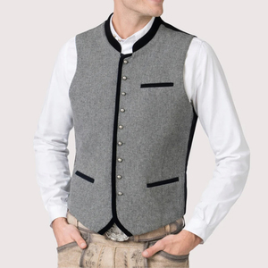 Chaleco Tradicional Bávaro Alemán de Alta Calidad para Hombre (Chaleco Trachten) Estilo Vintage Informal Servicio OEM - Product Image 6