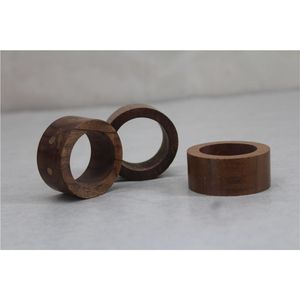 Anneau de serviette en bois sculpté écologique, rustique et rond, pour la décoration de table d'hôtel, de restaurant ou de maison - Product Image 5