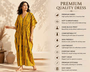 Robe longue maxi en coton style bohème géométrique pour femme, col en V, taille à cordon, respirante, tenue décontractée avec fentes – Vente en gros usine - Product Image 2