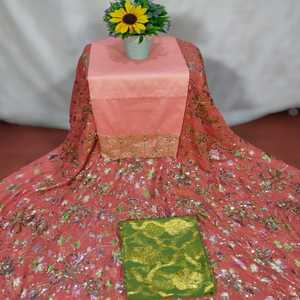 Très demandé N° Tissu en Chiffon Jacquard Luxueux de Qualité Supérieure avec Motif Floral et Perles, Idéal pour Robes de Filles - Product Image 4