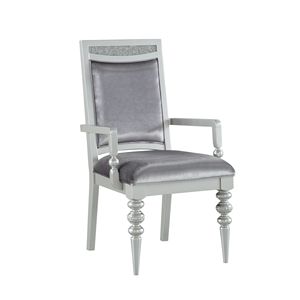 Set di 2 Poltrone Maverick in Tessuto e Finitura Platino per Soggiorno - Product Image 1