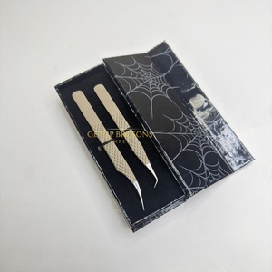 Boîtes personnalisées de haute qualité à double/simple fente avec pince à épiler en acier inoxydable à pointe isolée et prise diamantée pour cils - Product Image 2