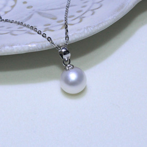 Adjustable 925 <b>Silver</b> Box <b>Chain</b> Women's Freshwater Pearl <b>Necklace</b> with Road Transport Pendant Clavicle <b>Necklace</b> - Product Image 2
