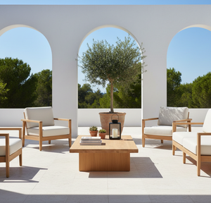 Mesa de Centro de Café Kero Orgánica, Hecha a Mano, Acabado en Madera de Teca, Rectangular, Estilo Japonés Moderno, Mesa Baja Minimalista para Espacio de Descanso - Product Image 2