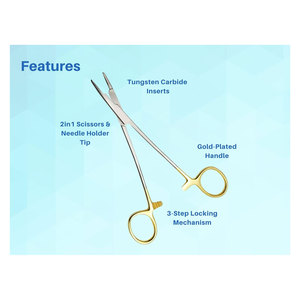 Olsen Hegar Needle Holder Needle <b>Driver</b> with Scissors Cutting Edges Scissor Clamp Forceps with Tungsten Carbide Ophthalmic - Product Image 2