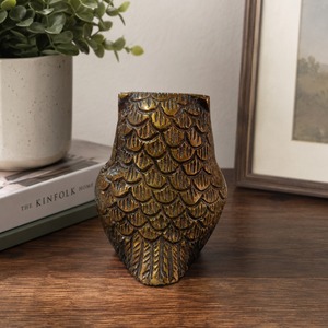 SHUBHAM Durable Gold Plated Brass <b>Owl</b> Figurine Handmade Animal Bobble <b>Ornament</b> Decorative Sculpture for Home Office Decor - Product Image 5