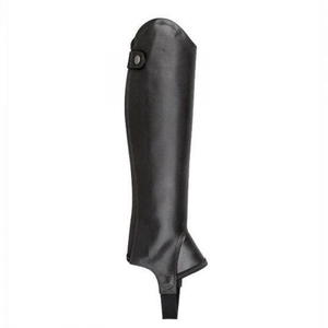 Botas de equitación de cuero genuino de alta calidad estilo western, mini chaps para caballo, protección de tobillos, cinchas y estribos. - Product Image 2
