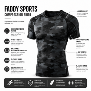T-shirt de sport camouflage personnalisé pour homme, séchage rapide, compression, entraînement, fitness, musculation, haut de sport à manches courtes - Product Image 5