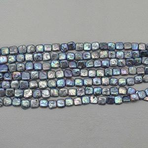 Cuentas de Perlas de Agua Dulce Naturales de Color Azul Verde de 10 mm y 12 mm, Cuentas de Piedras Preciosas Sueltas Cuadradas Planas, Collar de Perlas al Precio Más Bajo - Product Image 4