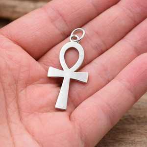 Pendentif Croix Ankh Égyptienne en Argent Sterling 925, Breloque Religieuse, Bijou Unisexe pour Usage Quotidien - Product Image 1