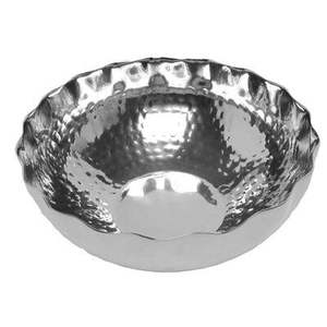 Bol de service décoratif en métal finition argentée pour une présentation de table haut de gamme avec un aspect classique et élégant - Product Image 2