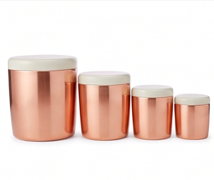 Ensemble de boîtes en aluminium vintage rose avec couvercles sécurisés, élégantes boîtes de rangement pour fruits secs, pour la cuisine et l'hôtellerie - Product Image 1
