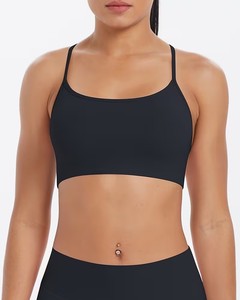 Criss Cross Back Sports <b>Bra</b> Women Strappy Yoga Crop Top <b>Open</b> Back Padded Gym Workout Fitness Activewear Camisole Tank - Product Image 1