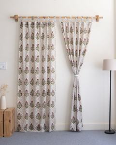 Cortinas Modernas de Algodón Hechas a Mano con Estampado Floral para Dormitorio, Sala de Estar, Cortinas para Ventanas para Decoración - Product Image 1