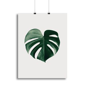 Monstera Natural 24 Wood <b>Frame</b> Canvas <b>Print</b> or Poster - Product Image 1