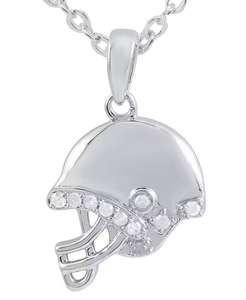 Diamante casco calcio 18 "collana pendente (1/10 ct. T. w.) in argento Sterling | Macacy's - Product Image 1