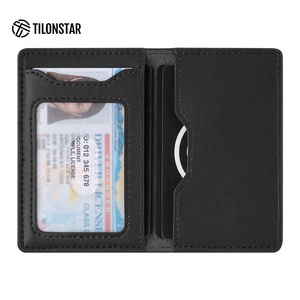 TILONSTAR TVW103 Custom Logo Black Tarjetero Minimalist Slim Porta Tarjeta Leather RFID Credit Cardholder - Product Image 1