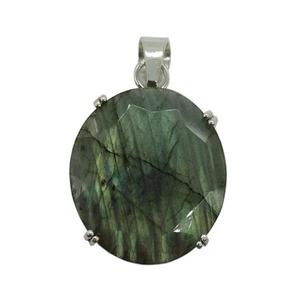 Collier fantaisie pour femme en argent 925 plaqué antique avec pierre précieuse labradorite, idéal pour les occasions hindoues et les anniversaires - Product Image 2