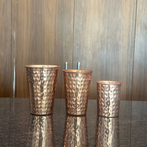 Verres en cuivre, commande en gros, fabricant, emballage personnalisé, vaisselle ayurvédique, export, réutilisables, durables - Product Image 1