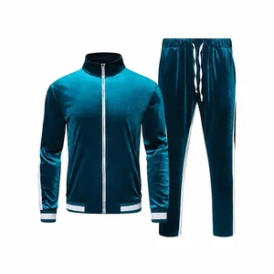 Ensemble de survêtement unisexe en velours imprimé respirant à capuche, 2 pièces, avec veste zippée intégrale et pantalon, idéal pour l'hiver – Direct Usine - Product Image 2