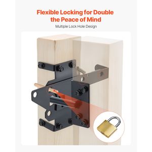 Serratura a Leva Automatica a Gravità per Porte Pesanti, Chiusura Automatica in Metallo con Fori Multipli, Rivestimento Opaco a Polvere - Product Image 5