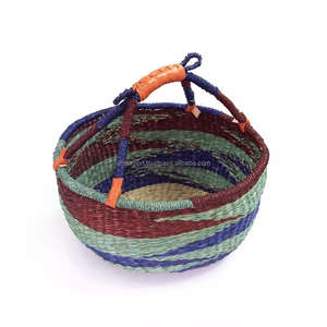 Panier Bolga en herbe de mer naturelle durable, fait à la main, pliable, multifonctionnel, avec couvercle et poignées, taille personnalisée - Product Image 5