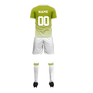 Uniforme de football imprimé 100% polyester fabriqué au Pakistan pour hommes, taille plus, séchage rapide, col en V, manches courtes avec nom d'équipe personnalisé - Product Image 3