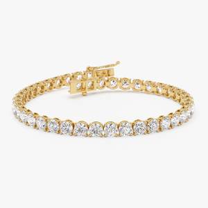 Lab Grown Diamond Tennis Bracelet 10K/14K/18K <b>Gold</b> VVS-VS Clarity Brilliant Cut Classic Prong <b>Set</b> Luxury Engagement Party - Product Image 1