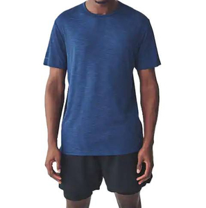 Ensemble de vêtements de sport pour hommes, t-shirts et shorts noirs à col rond, deux pièces, ensemble de shorts d'été - Product Image 5
