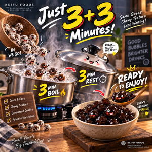 Perles de Tapioca et Boules de Boba Instantanées 4mm/8mm/10mm pour Bubble Tea, Cuisson Rapide, Certifiées HALAL/HACCP, Vente en Gros - Product Image 3