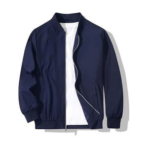 Blouson Bomber Unisexe Décontracté S-5XL avec Fermeture Éclair, Hiver, Style Aviateur, en Toile, Col Mandarin, Coupe-Vent, pour la Randonnée, Teint Uni - Product Image 1