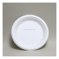 Assiettes en bagasse de qualité supérieure, couleur blanche, 100 % compostables, jetables, certifiées BRC, 500/1000 pièces par carton, pour la restauration à emporter
