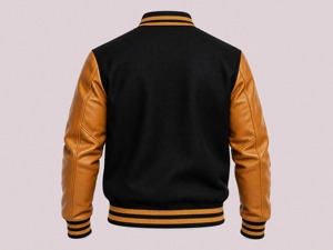 <b>Mens</b> Varsity <b>Jacket</b> Wool Letterman Bomber <b>Faux</b> or Genuine <b>Leather</b> Sleeves Custom Text - Product Image 4