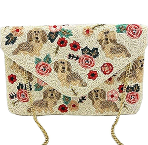กระเป๋าคลัทช์แบบสะพายโซ่ประดับลูกปัดลายดอกไม้ - Product Image 3