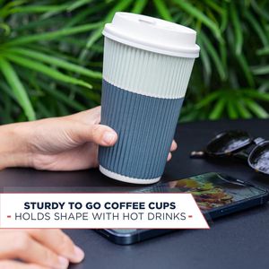 Bicchieri da Caffè Isolati da 22 oz con Coperchi, Grandi Bicchieri Usa e Getta Ondulati per Caffè Caldo da Viaggio - Product Image 3