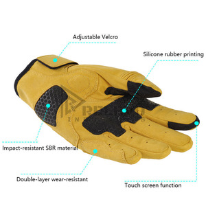 Guantes de moto unisex para carreras, con logo personalizado, MOQ bajo, guantes de moto transpirables para verano, guantes de motociclismo Cafe Racer al por mayor - Product Image 4