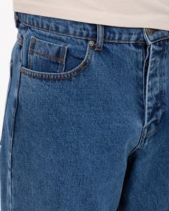 Jean en denim bleu coupe droite pour homme, poids moyen, coupe classique, style décontracté, tissu en coton, idéal pour l'automne - Product Image 6