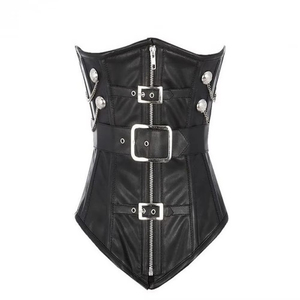 Faja Corsé de Cuero Sintético para Mujer con Cremallera y Diseño de Hebilla, Control Firme, Cincher de Cintura para Uso Diario - Product Image 1