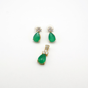 Elegante Conjunto de Pendientes y Colgante de Ónix Verde, Joyería de Piedras Preciosas para Damas, Accesorio de Moda - Product Image 2