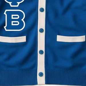 New Style Zeta Phi Beta V-Neck <b>Cardigan</b> Sorority Stripped Long Sleeves Flexible Bottom Embroidered Sweater - Product Image 3