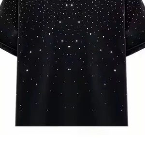 Mens Rhinestone <b>Star</b> T <b>Shirt</b> Sparkle Embellished Short Sleeve Crew Neck Streetwear Party Tee - Product Image 3
