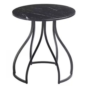 Table d'appoint de style américain avec plateau en marbre, structure en métal robuste, tables d'appoint pour la décoration de salon intérieur et extérieur - Product Image 3